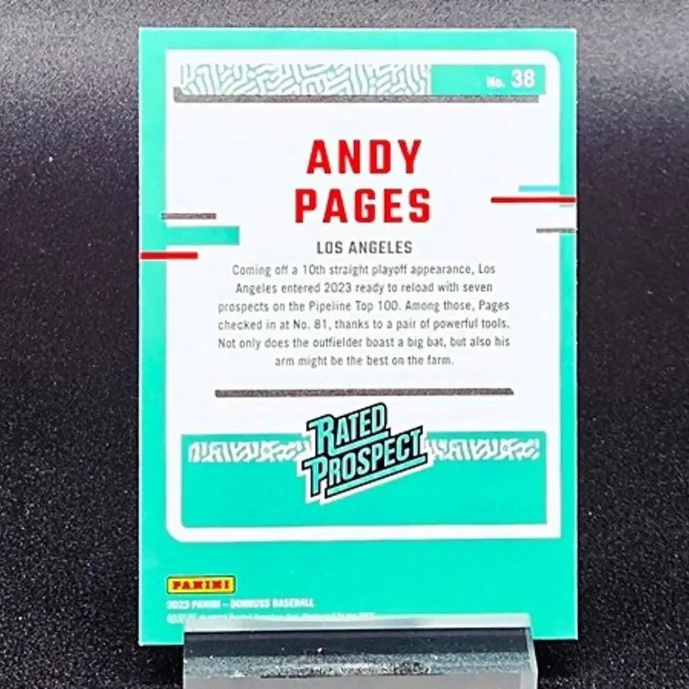 Andy Pages Prizm Blue Ice Rated Prospect RC Los Angeles Dodgers Rookie